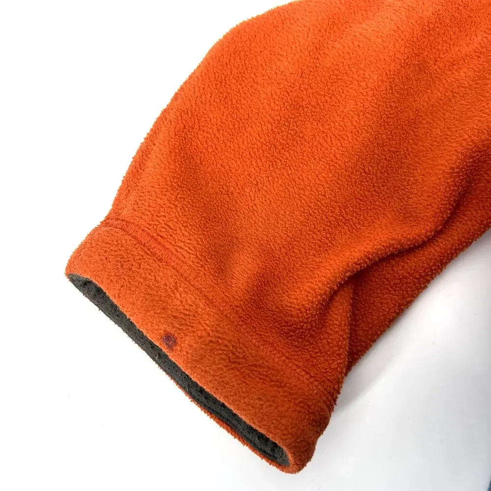 J. Crew Mens Orange Polartec ½ Zip Pullover Size XL **READ**